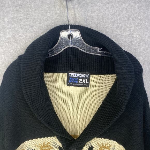 👻 Middle Beyond Mens 2XL Creepshow Cardigan Tan Halloween Horror 👻 - Picture 7 of 10